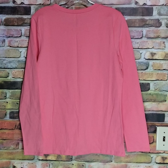 Gap Pink Reef Long Sleeves Tee Sz L - Picture 4 of 6
